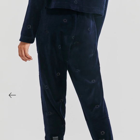 Something Navy Sun Velour Sweatshirt & Joggers Set (M, Navy) - Picture 5 of 10